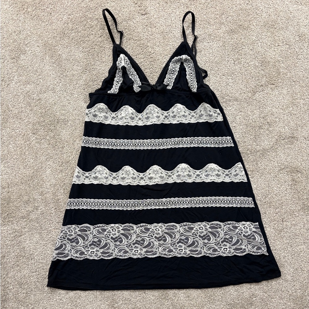 Victoria's Secret Black and White Lace Baby Doll Lingerie